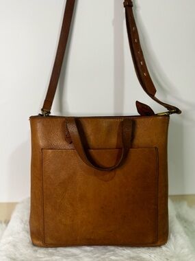 Madewell Tan Leather Crossbody Tote